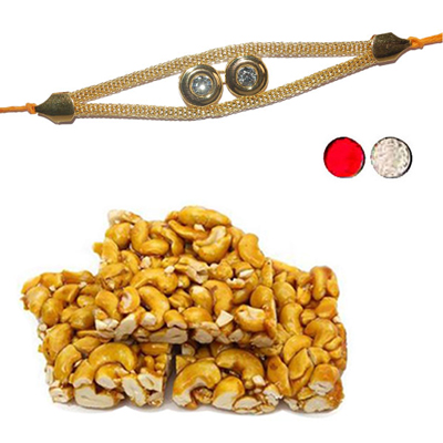 "Rakhi - SR-9280A  (Single Rakhi), 250gms of KajuPakam Sweet - Click here to View more details about this Product